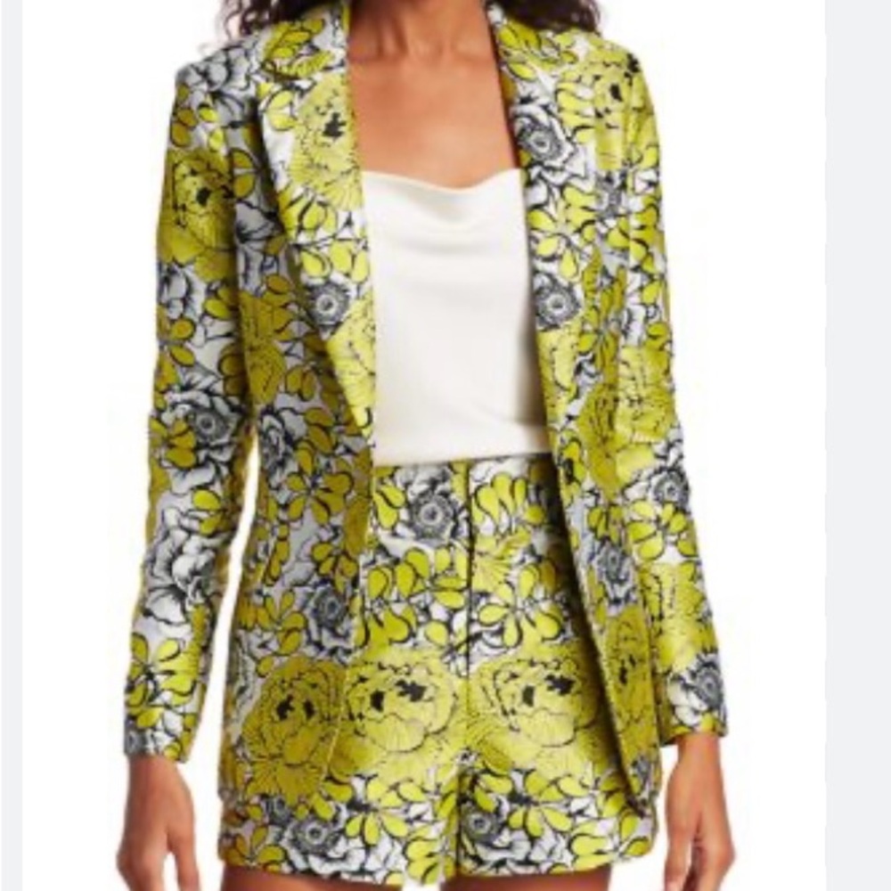Alice + Olivia Yellow Floral Blazer
